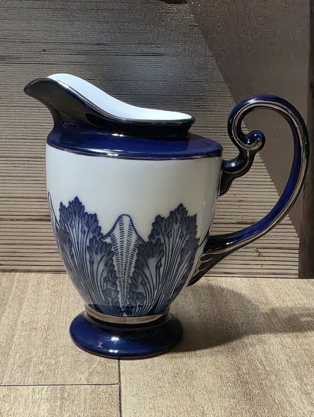 Bombay Asian Garden Blue & White Floral Creamer